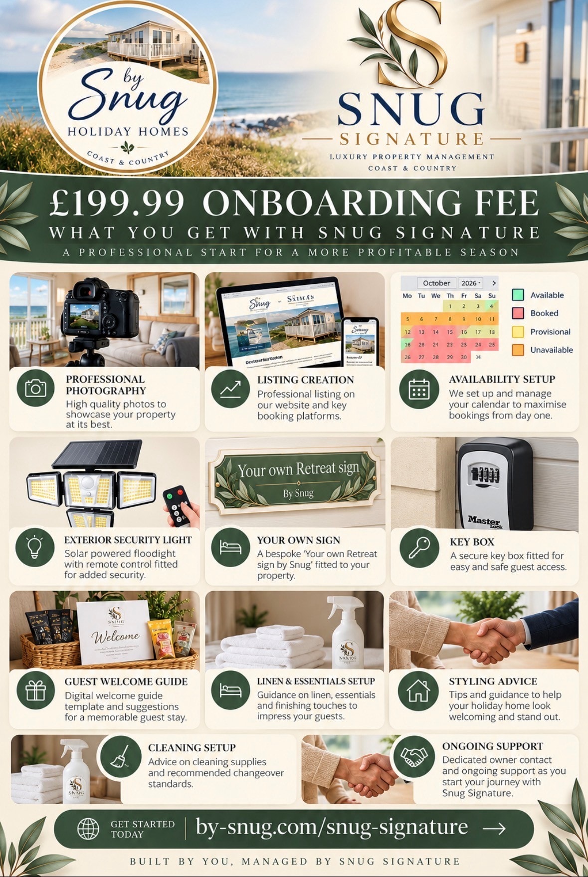 Snug Signature Onboarding — £199.99 one-off fee, what's included